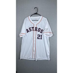 Houston‎ Astros Jersey Mens XL White MLB Baseball Greinke 21 Gallery Furniture